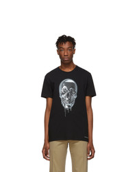 Alexander McQueen Black Metallic Skull T Shirt