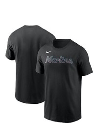 Nike Black Miami Marlins Team Wordmark T Shirt
