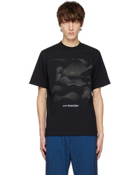 And Wander Black Mountain Camo T Shirt