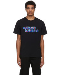 MAISON KITSUNÉ Black Muirmcneil Edition Neon Typo T Shirt