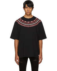 Marcelo Burlon County of Milan Black Multicolor Cross Collar T Shirt