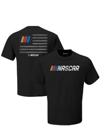 CHECKERED FLAG Black Nascar Tonal Patriotic Flag T Shirt