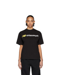 ARIES Black New Balance Edition Logo T Shirt