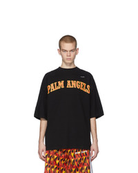 Palm Angels Black New College Logo Over T Shirt