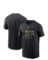 Nike Black Oakland Athletics Team Camo Logo T Shirt