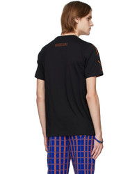 Marni Black Orange Floral Logo T Shirt