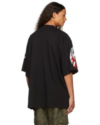 Gcds Black Oversized Camo T Shirt