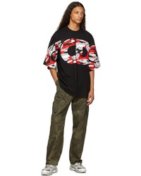 Gcds Black Oversized Camo T Shirt