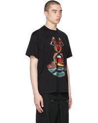 Burberry Black Oversized Mermaid Print T Shirt