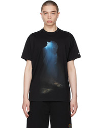 Burberry Black Oversized Montage Print T Shirt