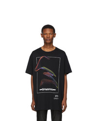 Balmain Black Oversized Print T Shirt