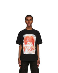 JW Anderson Black Oversized Printed Face T Shirt