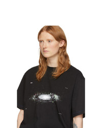 Ader Error Black Oversized Space Graphic T Shirt