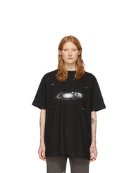 Ader Error Black Oversized Space Graphic T Shirt