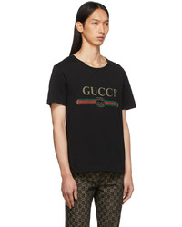 Gucci Black Oversized Washed Logo T Shirt