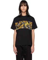 VERSACE JEANS COUTURE Black Paneled T Shirt