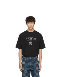 Balenciaga Black Paris Flag Regular Fit T Shirt