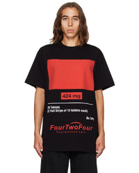 424 Black Print T Shirt