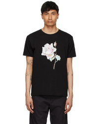 Davi Paris Black Printed Rose T Shirt