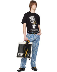 Versace Black Printed T Shirt