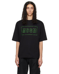 MSGM Black Printed T Shirt