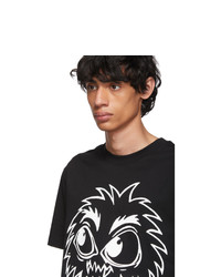 McQ Alexander McQueen Black Psycho Billy Dropped Shoulder T Shirt