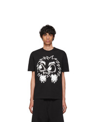 McQ Alexander McQueen Black Psycho Billy Dropped Shoulder T Shirt