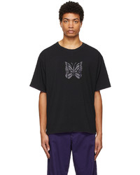 Needles Black Purple Logo T Shirt