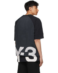 Y-3 Black Raw Jersey Graphic T Shirt