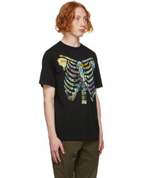 Ps By Paul Smith Black Ribs Floral T Shirt