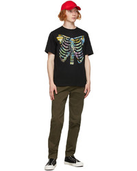 Ps By Paul Smith Black Ribs Floral T Shirt
