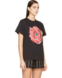MSGM Black Rose Print Toiletpaper Edition T Shirt
