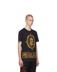 Dolce and Gabbana Black Sacro Logo T Shirt