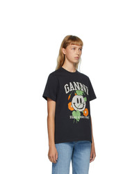 Ganni Black Smiley Flower T Shirt