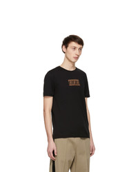 Fendi Black Suede Forever Patch T Shirt