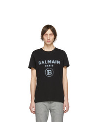 Balmain Black Tagged Logo T Shirt