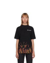 Palm Angels Black Tiger Flames T Shirt