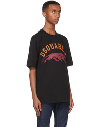 DSQUARED2 Black Tiger Slouch T Shirt