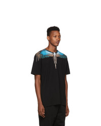 Marcelo Burlon County of Milan Black Turquoise Wings T Shirt