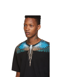 Marcelo Burlon County of Milan Black Turquoise Wings T Shirt