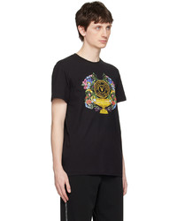 VERSACE JEANS COUTURE Black V Emblem Garden T Shirt
