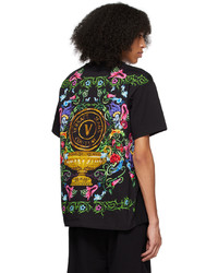 VERSACE JEANS COUTURE Black V Emblem Garden T Shirt