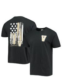 IMAGE ONE Black Vanderbilt Commodores Baseball Flag Comfort Colors T Shirt