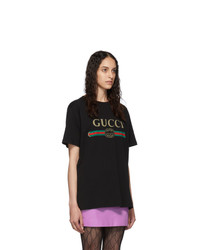 Gucci Black Vintage Logo T Shirt