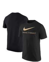 Nike Black Wake Forest Demon Deacons Big Swoosh T Shirt