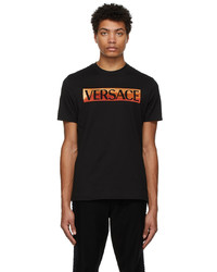 Versace Black Wave Logo T Shirt