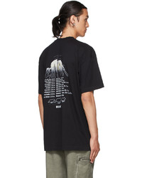 MSGM Black Wolf Print T Shirt