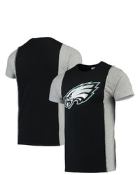 REFRIED APPAREL Blackgray Philadelphia Eagles Sustainable Upcycled Split T Shirt