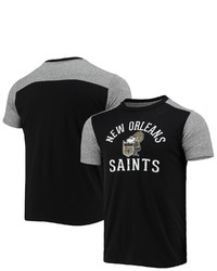 Majestic Threads Blackheathered Gray New Orleans Saints Gridiron Classics Field Goal Slub T Shirt