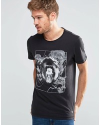 Blend of America Blend Angry Baboon Print Slim T Shirt In Black